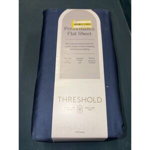 Full 400 Thread Count Performance Flat Sheet Metallic Blue - Threshold: Cotton